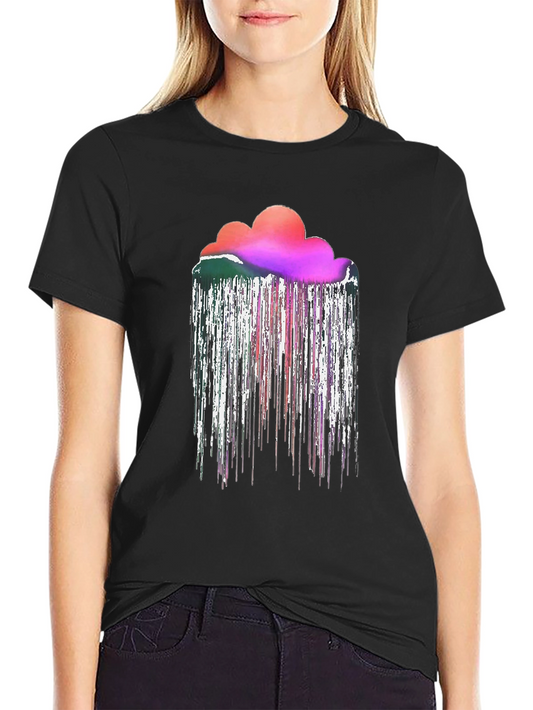 Abstract Cloud Rain T-Shirt - Unique Design